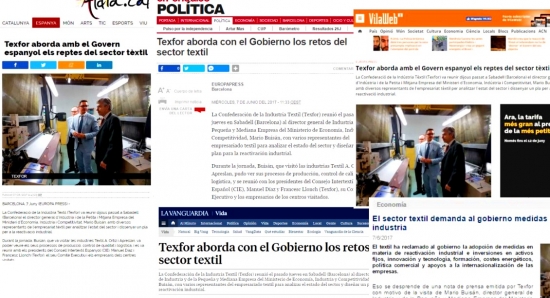 Recortes de prensa haciendo referencia a la visita del pasado jueves. 